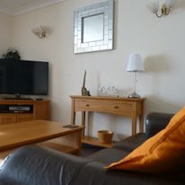 The lounge: comfortable seating and a TV with freeview